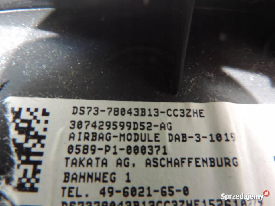 FORD MONDEO MK5 ZESTAW AIRBAG PODUSZKA PODUSZKI Poduszki powietrzne
