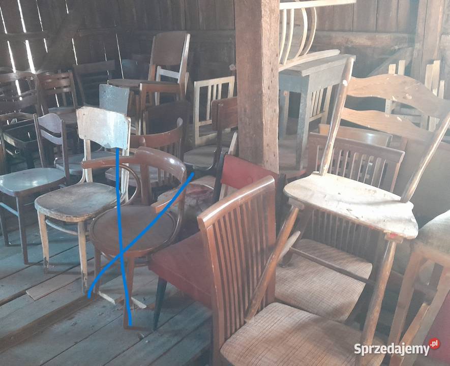 Wyprzedaż stare krzesła krzesło zabytek retro Dąbrowa Górnicza
