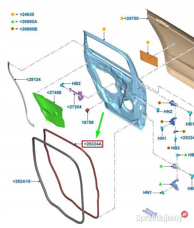 Uszczelka Drzwi Tylnych Prawych Ford Galaxy Mk3 Części samochodowe wielkopolskie Pleszew
