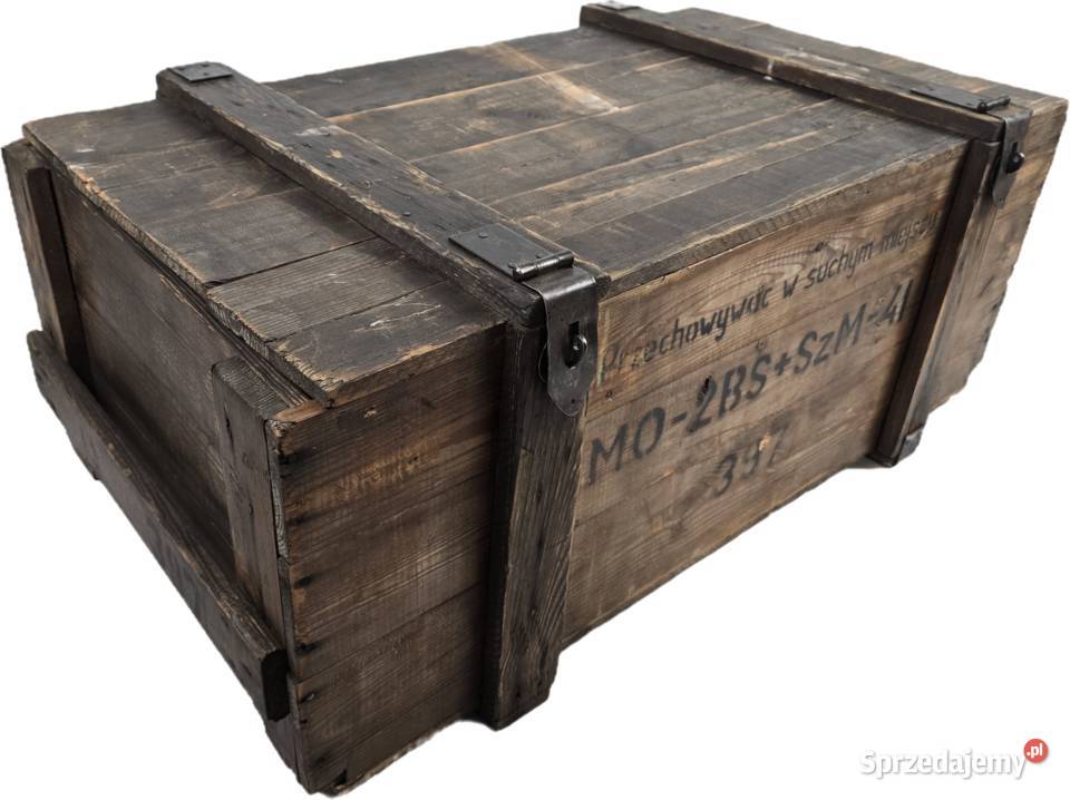 Skrzynia wojskowa drewniana 68x58x28 świetna Gdynia