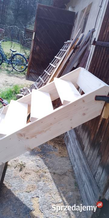 Schody grube 45 mm drewniane ganek taras weranda zachodniopomorskie Barlinek