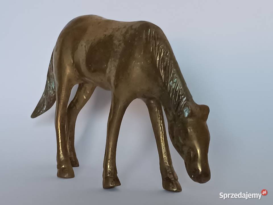 Mosiężna figurka konia Koń pasący się Dekoracja Rzeszów