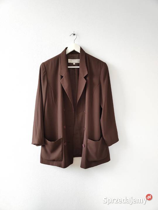 Brązowa marynarka Vintage y2k Elegancka 36 38 Odzież damska Jasło