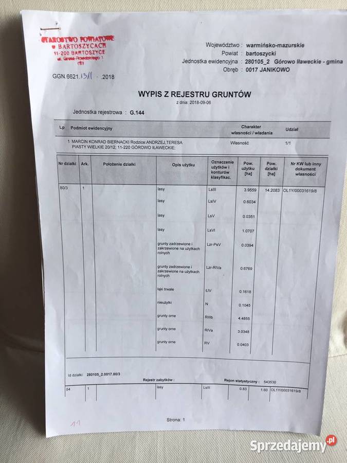 ziemia rolna 37ha obr Janikowo gmGórowo Ił Sprzedaż