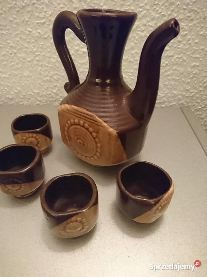 Karafka i kieliszki bułgarska ceramika Warszawa