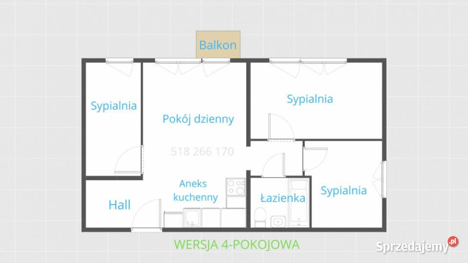 3 4 pok Marysin Wawerski balkon sprzedam