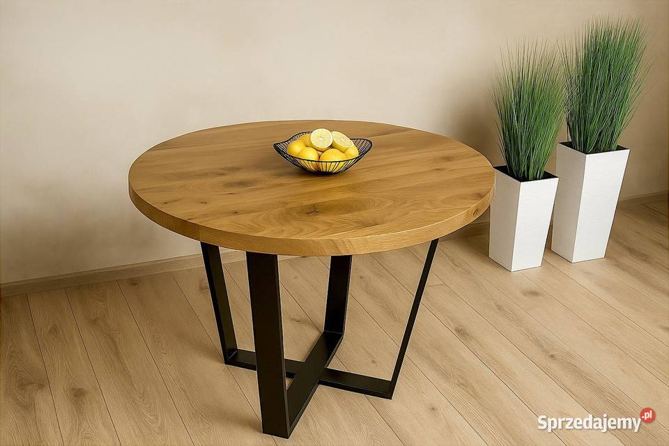 Stół Dębowy Okrągły LOFT 100 Lite Drewno Różne 100cm mazowieckie