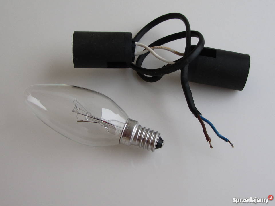 Oprawa oprawy E 14 czarne 2A 250V AC kpl z PRLU Olecko