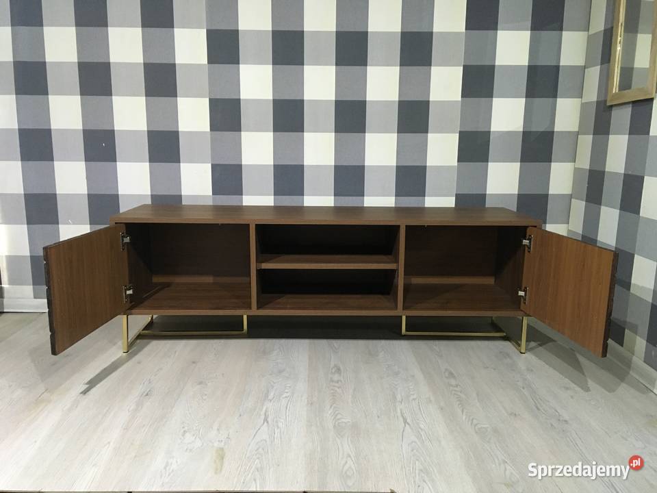 Szafka sideboard 150 orzech fronty jodełka 40cm Szafy, regały, półki