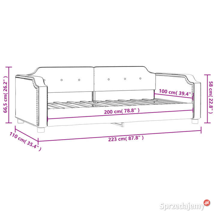 Sofa z funkcją spania kolor taupe obita tkaniną Meble mazowieckie Warszawa