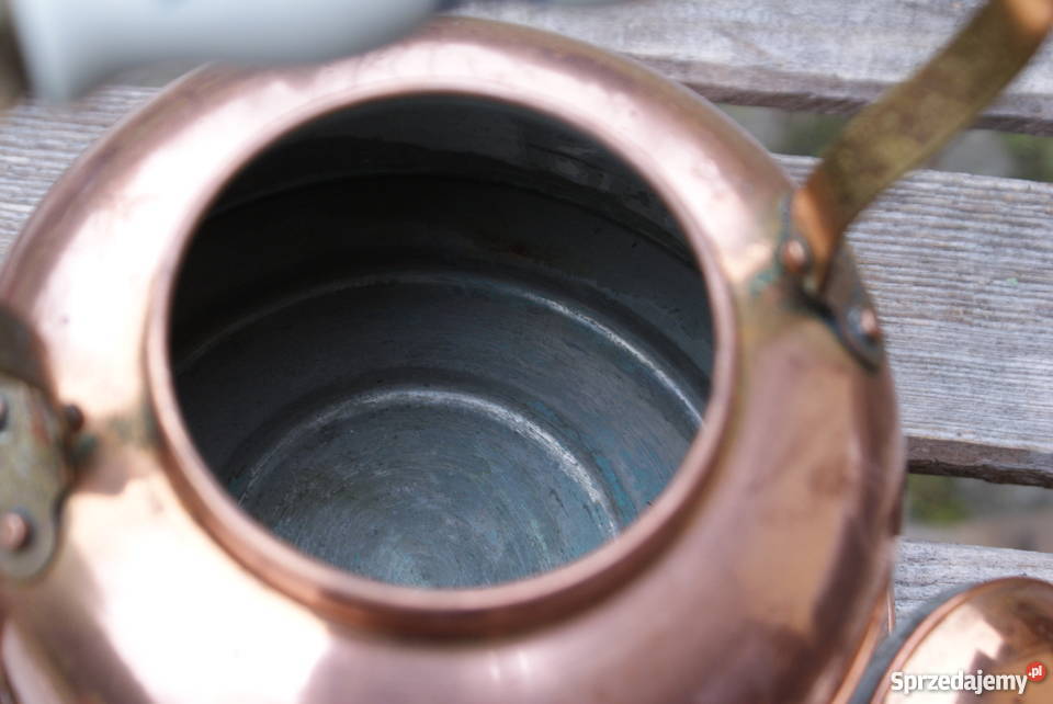 Czajnik miedziany z ceramicznymi uchwytami poj Warszawa