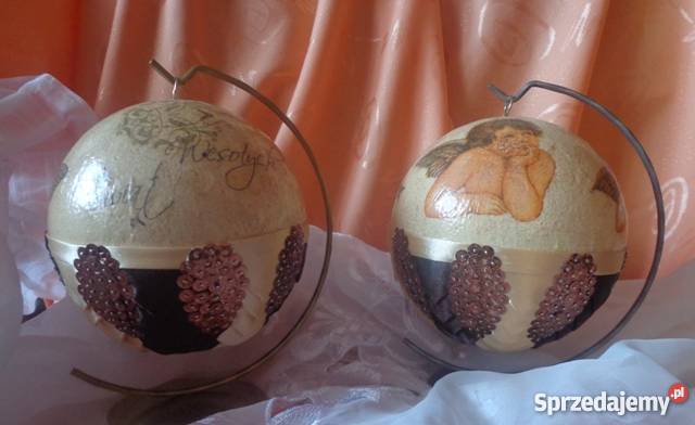 Bombki świąteczne decoupage różne rodzaje RĘKODZ Krajno-Parcele