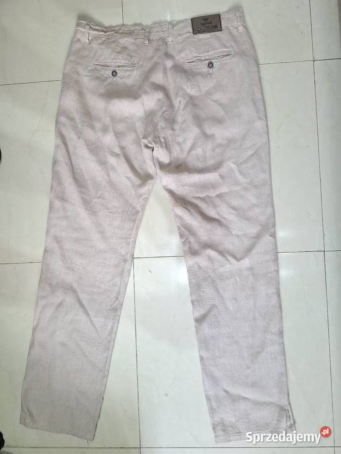 Męskie spodnie bawełniane lniane styl Chino 34 Kraków