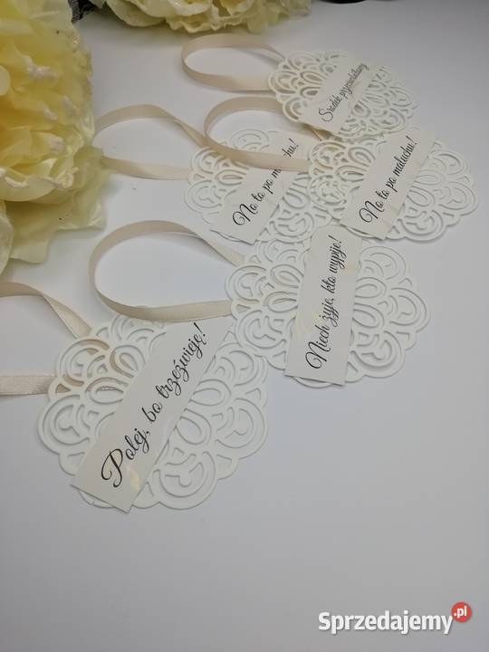 Kremowe ecru nude zawieszki ażurowe na wódkę podkarpackie Jarosław sprzedam