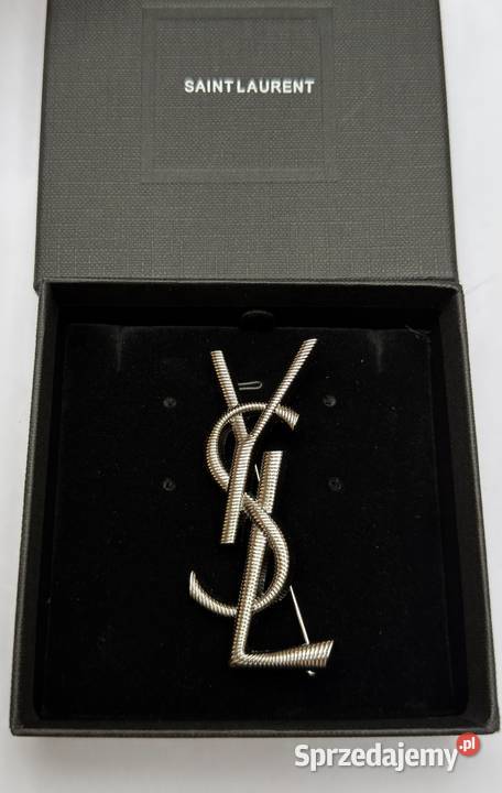Broszka YSL srebrna metaliczna Warszawa