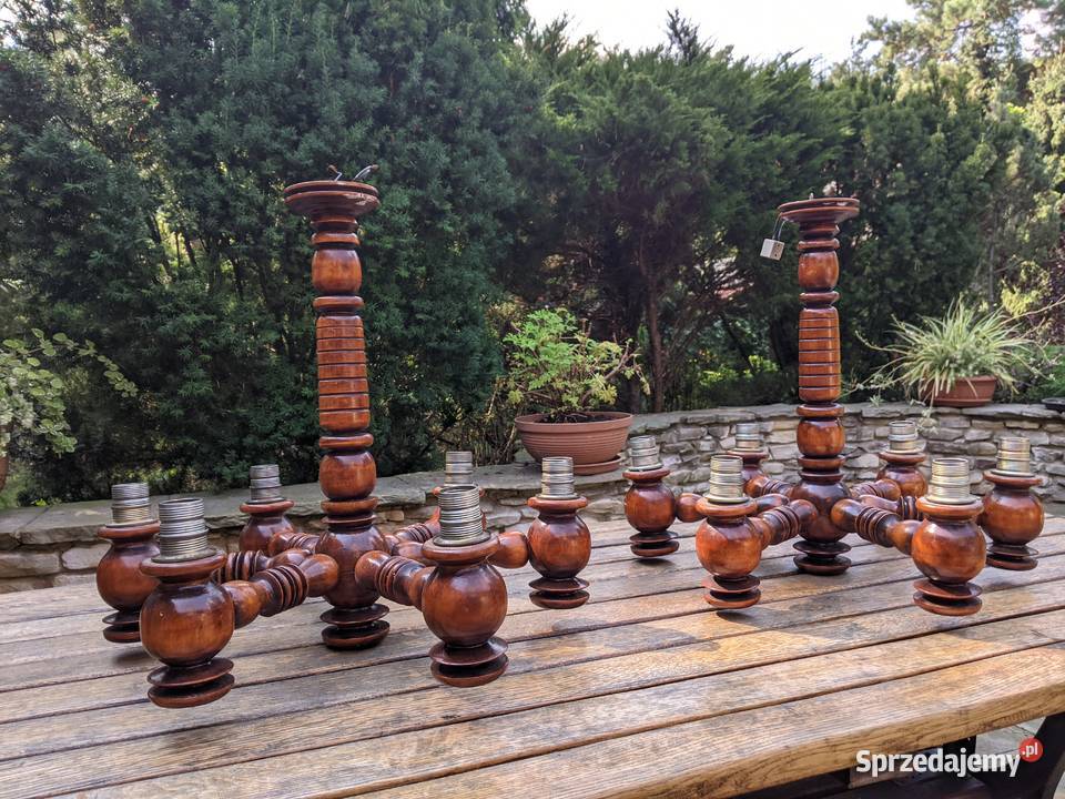 Żyrandol drewniany retro duży 6ramienny Warszawa sprzedam