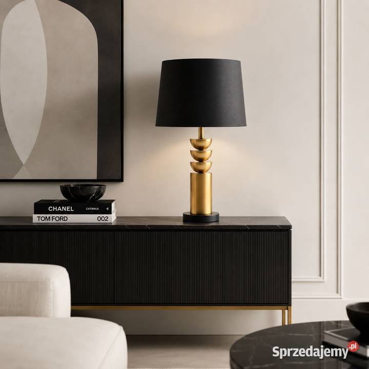 Czarno złota lampa stołowa modern luxury 56