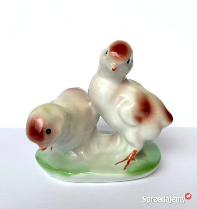 Para kurczaków figurka z porcelany Rumunia retro