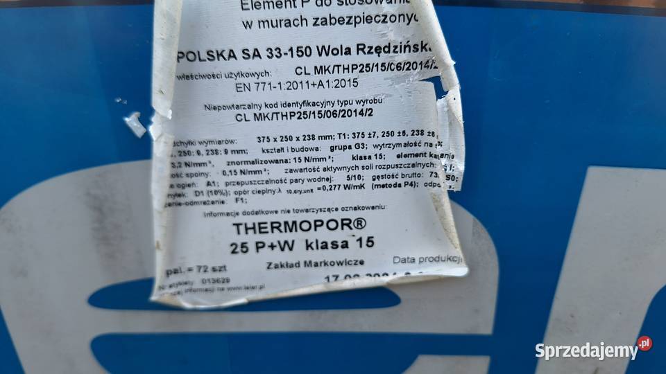 Pustaki Thermopor 25 lubelskie Kraśnik