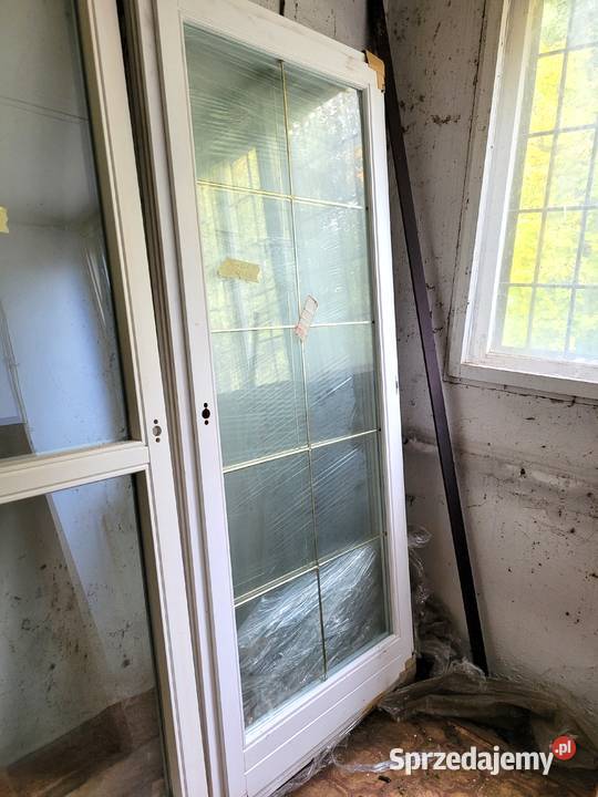 okno drzwi drewniane balkonowe 95x221 2 sztuki Turawa