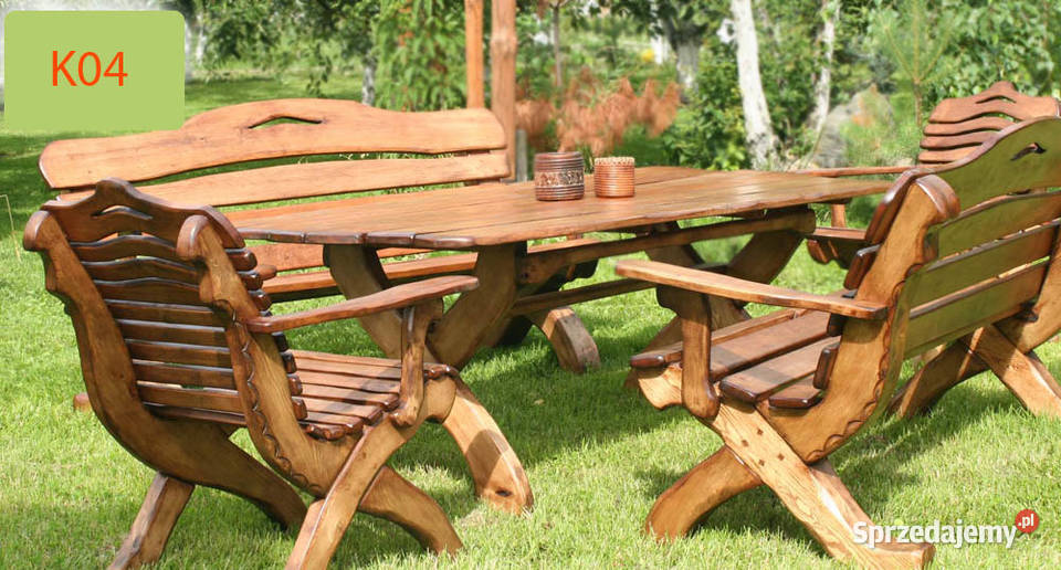 Meble ogrodowe wygodnie wyprofilowane wzór drewno Kraków