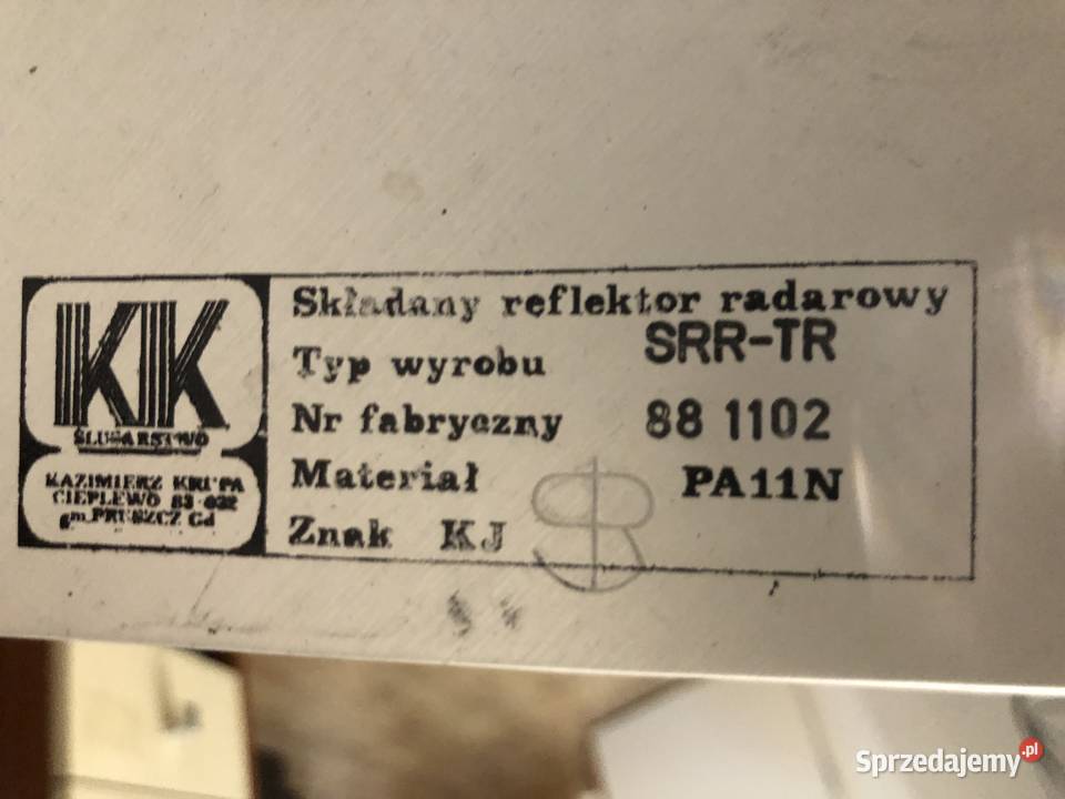 Składany reflektor radarowy SRRTR Straszyn