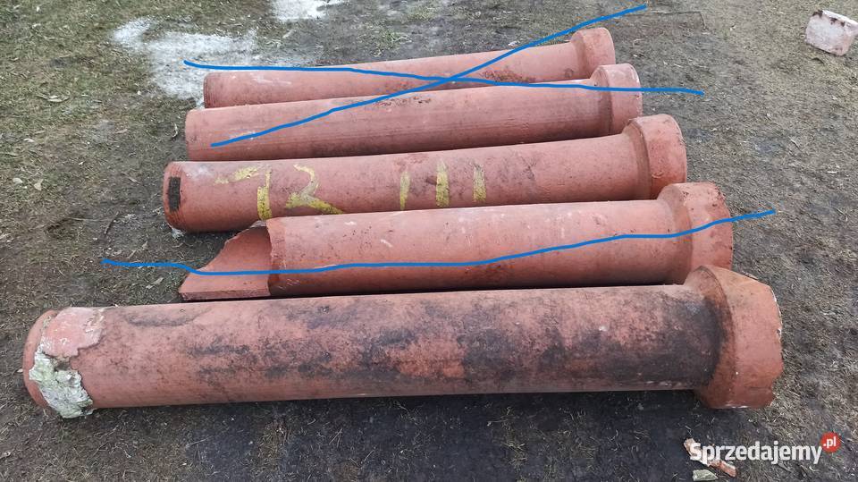Rury kamionkowe z kołnierzem 1250 x 150 mm Wieluń sprzedam