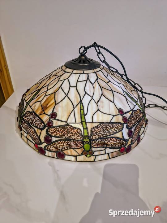 Tiffany lampa witrażowa wisząca ważki Zaręba sprzedam