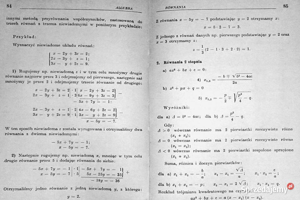Matematyka Wzory definicję tablice J Królikowski Chełm