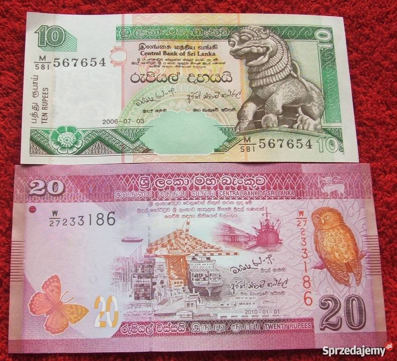 SRI LANKA (2) Kolekcjonerskie Banknoty Zestaw - 2 sztuki UNC