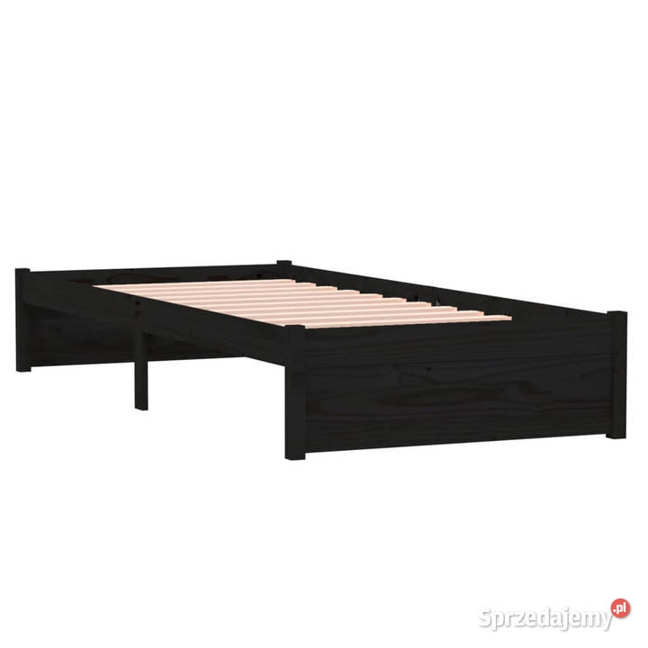 Rama łóżka czarna lite drewno pojedyncza 75x190 31cm Warszawa sprzedam