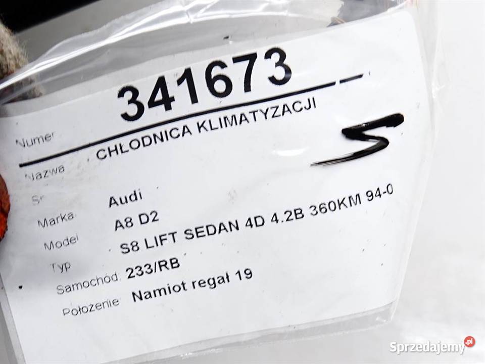 CHŁODNICA KLIMATYZACJI AUDI A8 D2 42 314 9405 osobowe
