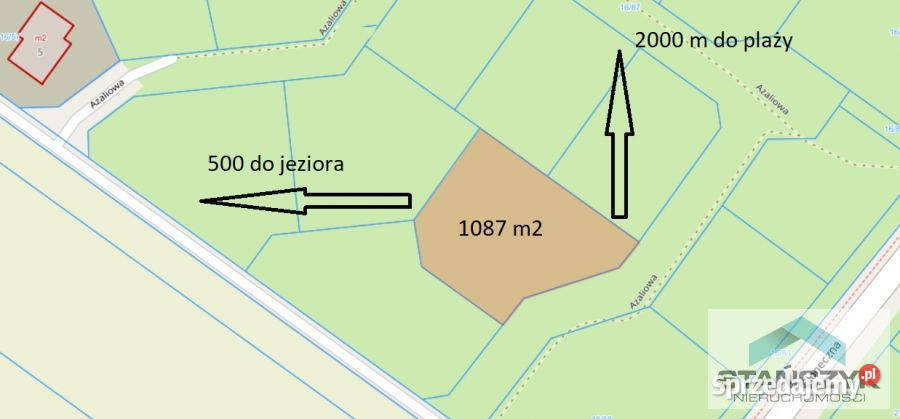 Działka 1087m2 Pogorzelica