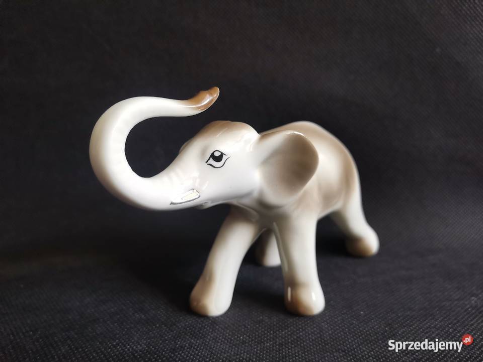 Stara figurka Słoń porcelana Jan Jezela Katowice