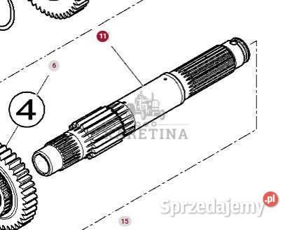 Massey Ferguson 5410 Wał Pośredni Skrzyni Biegów Jastrzębniki sprzedam