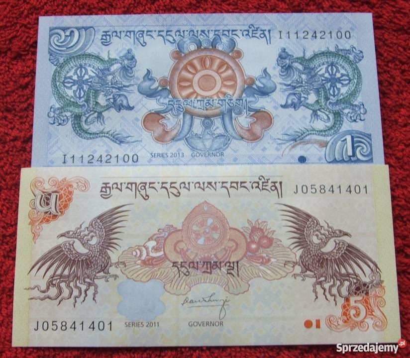BHUTAN Kolekcjonerskie Banknoty - 2 sztuki UNC ZESTAW