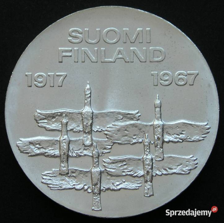 FINLANDIA 10 MARKKAA 1967 NIEPODLEGŁOŚĆ SREBRO