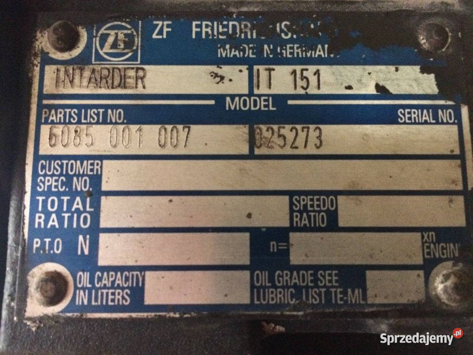 Intarder IT 151 6085001007 ECOSPLIT MAN DAF Maszewo