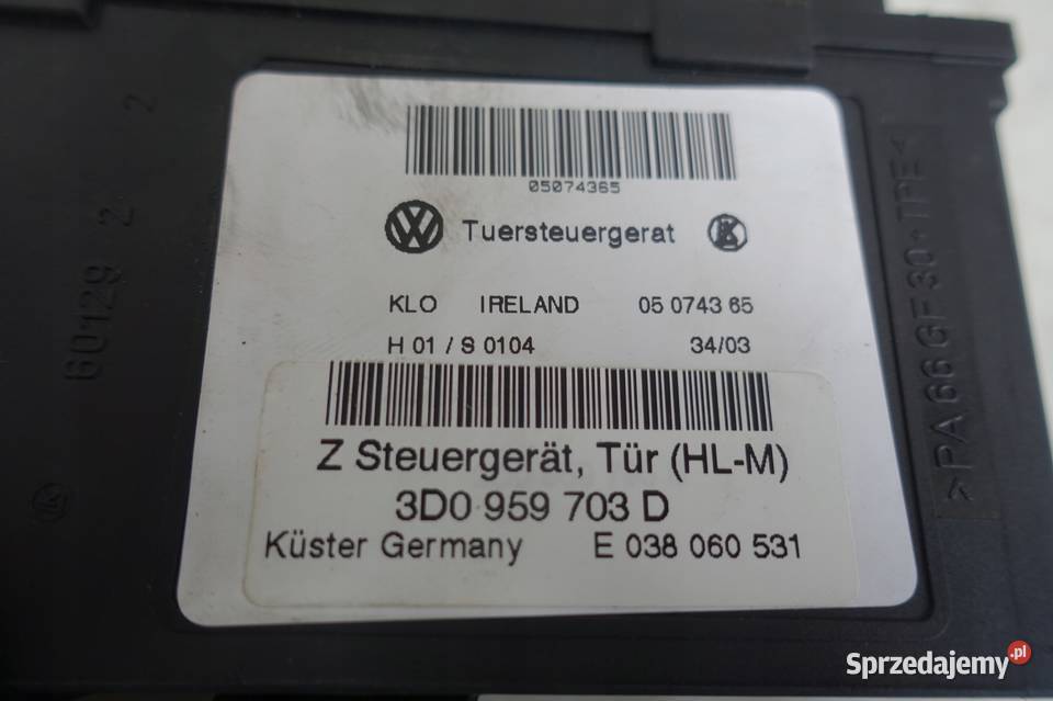 VW Phaeton 32 V6 SILNICZEK SZYBY 3D0959703D oryg Części samochodowe Chełm