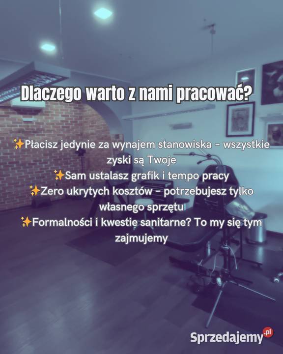 Stanowisko pomieszczenie w studiu tatuażu sprzedam