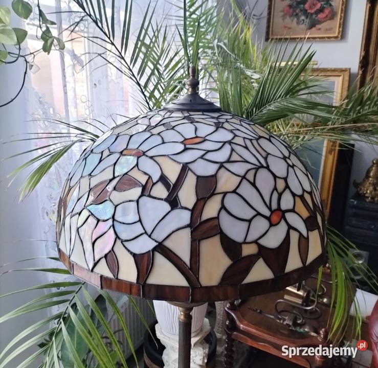Mosiężna lampa witrażowa Legnica