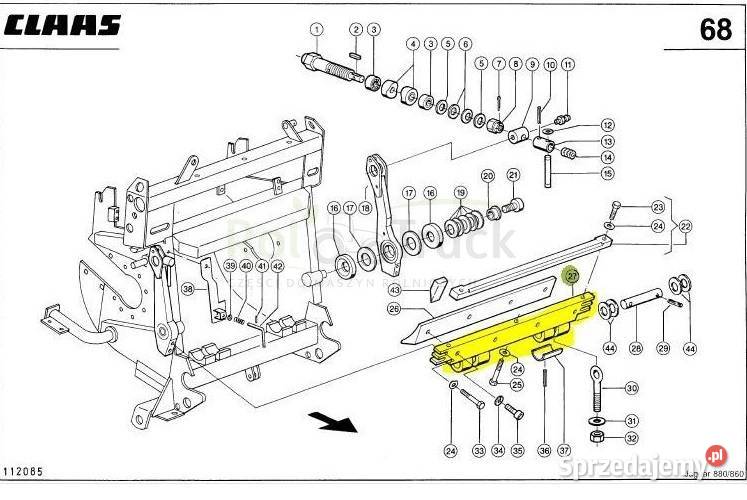 ŁOŻE STALNICY CLAAS JAGUAR 800 9847021 Kolno