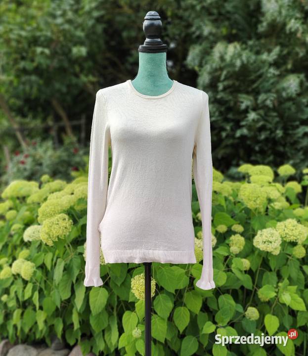 Kremowy beżowy sweter Mango L 40 wiskoza bluzka Rozmiar 40(L) Swetry i golfy Odzież damska Szczecin