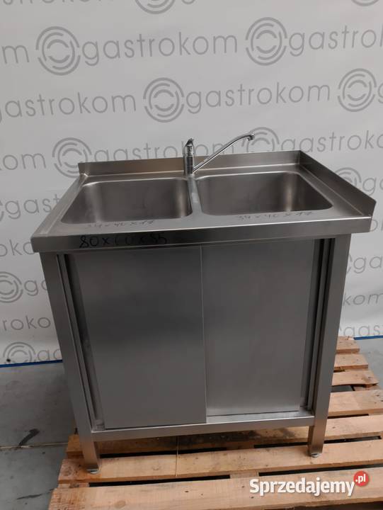 Stół z 2 zlewami drzwi przesuwne 80x60x85 Wrocław