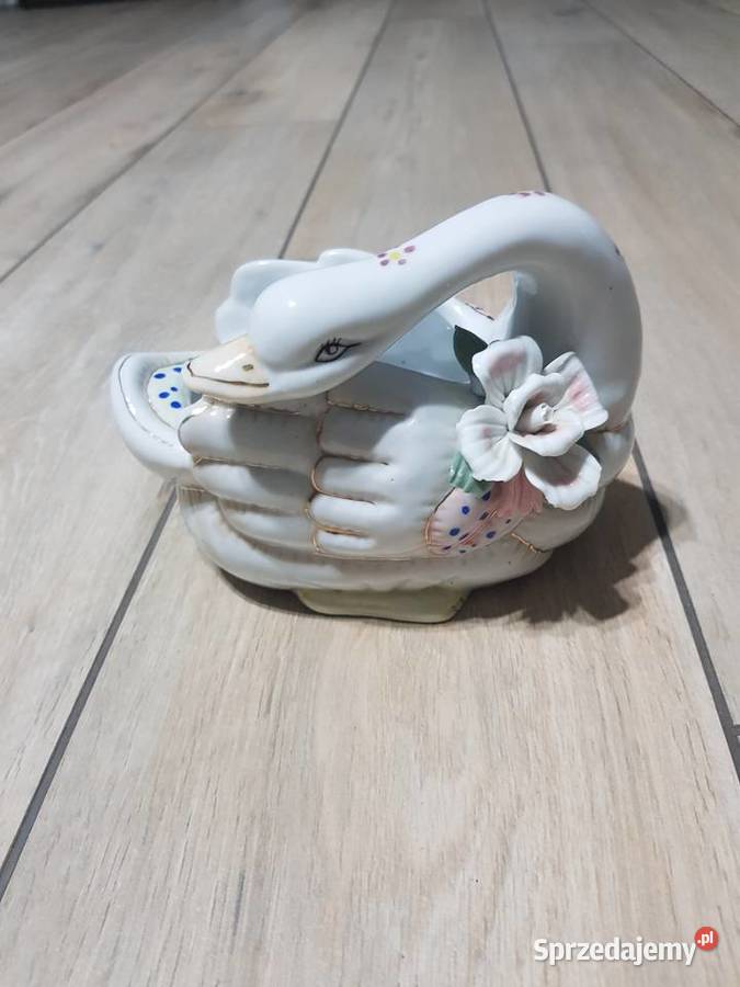 Łabędz z porcelany Dom i Ogród