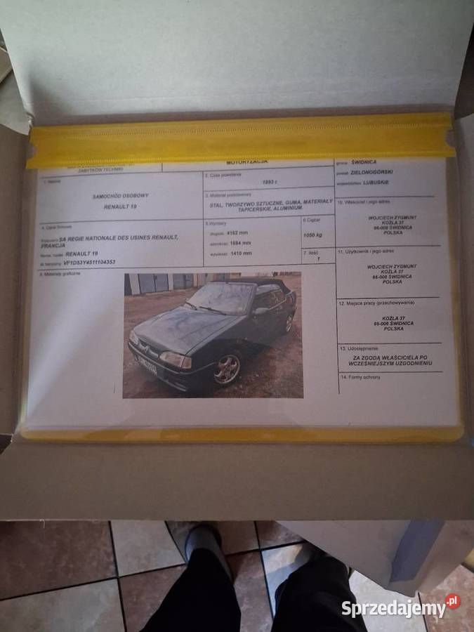 Renault 19 cabriolet sprowadzony Chocianów