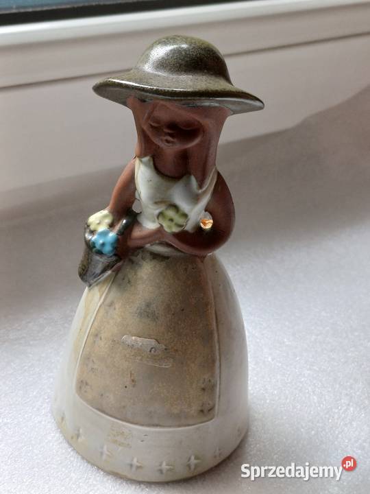 Piękny zabytkowy gliniany dzwonek dziewczyna w sprzedam