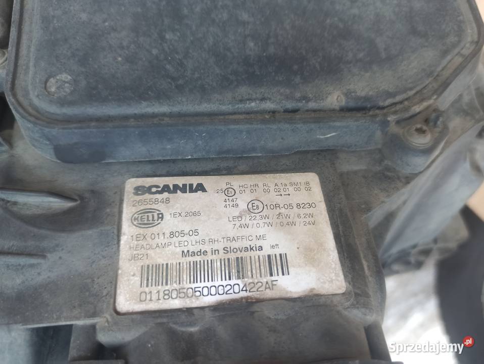 SCANIA R S REFLEKTOR LED LEWY LAMPA LEWA 2655848 Bieleń