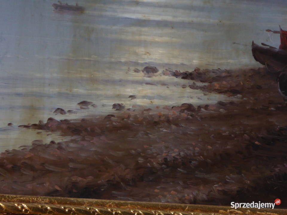 Obraz olejny pt Zatoka morska o zmierzchu