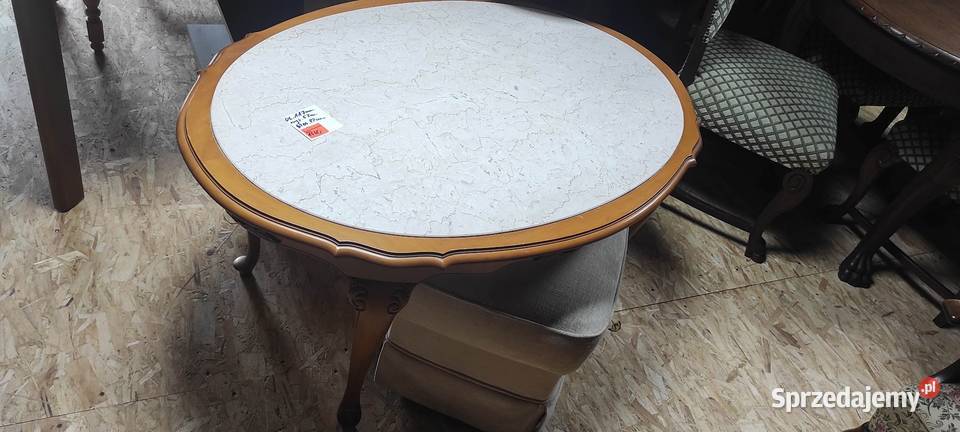 Ława stolik styl LUDWIK antyk blat marmurowy 64cm Sypniewo sprzedam
